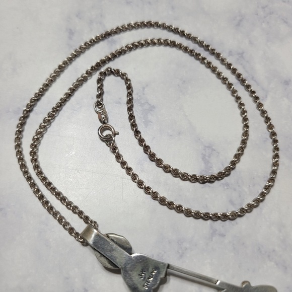 John W Kessler Navajo Native American Turquoise Sterling Silver Necklace Pendant - Picture 5 of 6